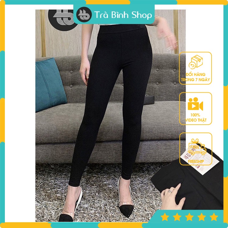 Quần Legging Nữ Uni Nâng Mông Tôn Dáng Cạp Cao Có Túi Thun Ôm Siêu Co Dãn 4 Chiều Có Túi VNXK