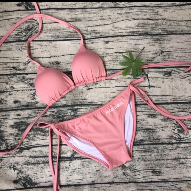 Bikini basic hồng vỏ đỗ - ảnh thật