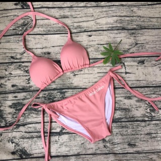 Bikini basic hồng vỏ đỗ - ảnh thật