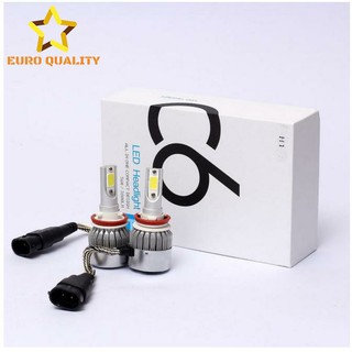 Bộ 2 đèn led c6 siêu sáng cho ô tô xe máy, tản nhiệt nhôm chân h7 3800lm 36w