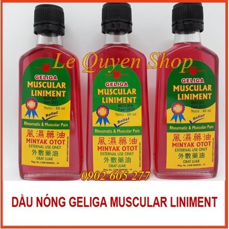 [Hàng chính hãng] Dầu cù là lửa dạng nước Indonesia - Geliga Muscula Liniment (MỚI)