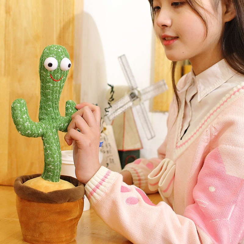 Giá thấp nhất㍿♗☎Nhà máy nhảy điện 32cm vui nhộn Cactus Đồ chơi nhồi bông sang trọng có nhạc cho trẻ em Quà tặng trang tr