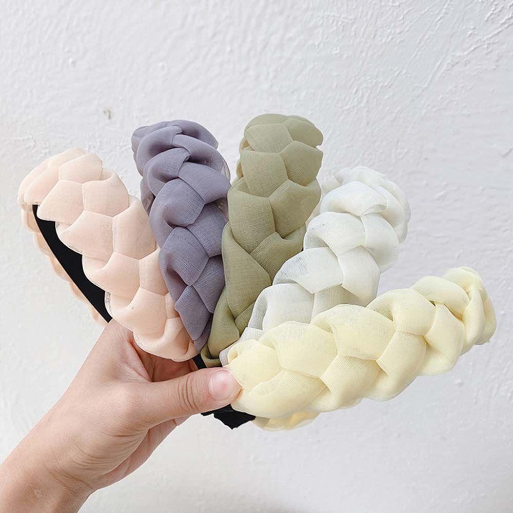 Băng Đô Cài Tóc Bản Rộng Phối Lưới Thời Trang Thanh Lịch Cho Nữ