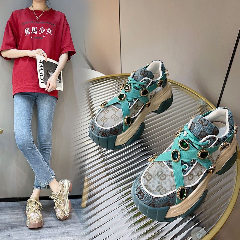 Giày Đế Dày Tăng 8cm giày sneaker nữ Bề mặt lưới thoáng khí giày thể thao nữ Bách đáp thoải mái giày đế cao nữ