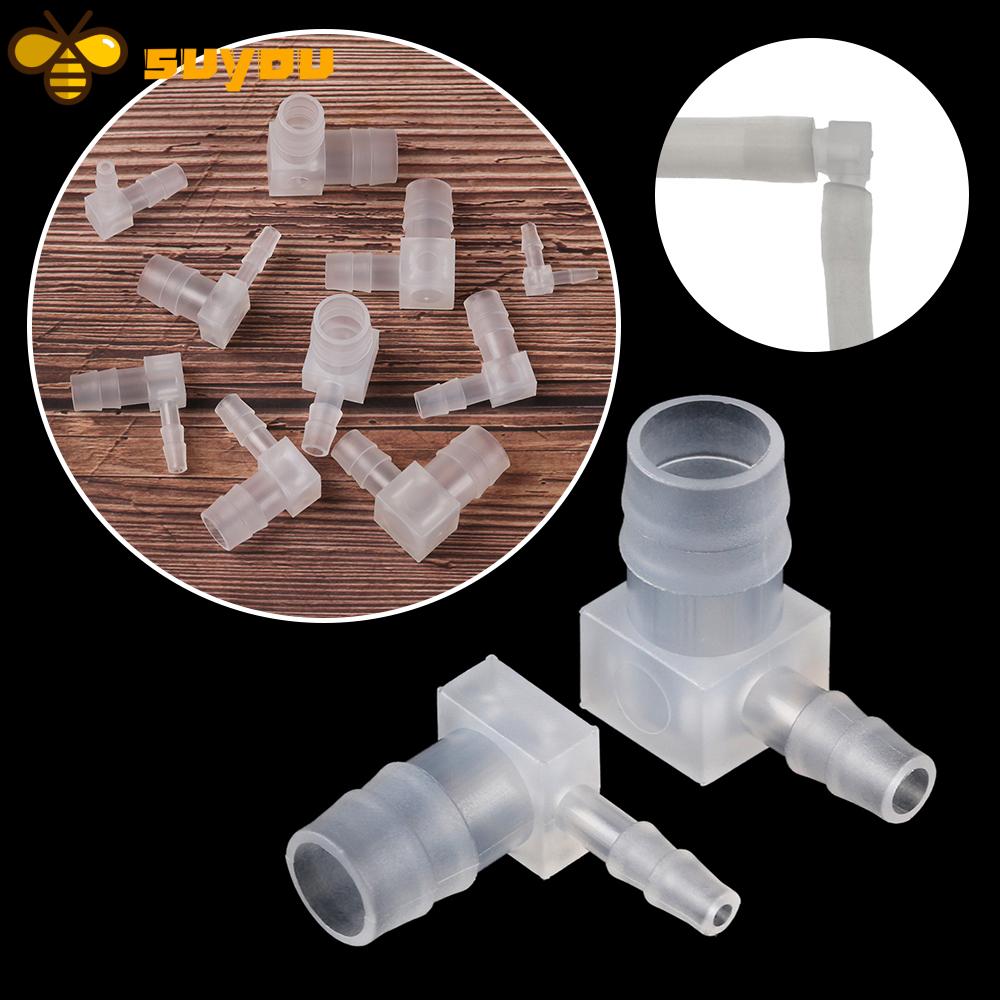 Set 5 Đầu Nối Ống Nước Trong Suốt Bằng Nhựa Pp Đường Kính 4mm - 20mm 90 Độ Tiện Dụng Cho Bể Cá