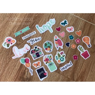 sticker trang trí scrapbook, love box cắt sẵn