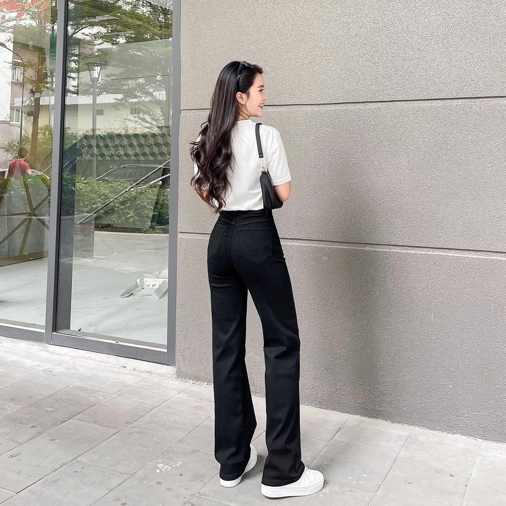 QUẦN JEANS SUÔNG BASIC ZAREEN JEA117 ĐEN | BigBuy360 - bigbuy360.vn