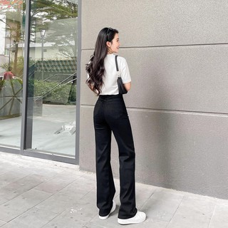 QUẦN JEANS SUÔNG BASIC ZAREEN JEA117 ĐEN