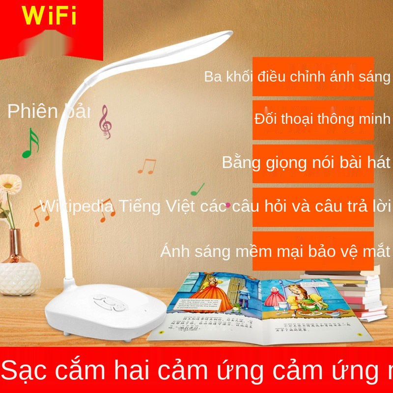 đèn bàn đọc sách bảo vệ mắt học tập phòng ngủ đầu giường đa chức năng ánh sáng LED thông minh chiếu mỹ phẩm tạo tác ký t