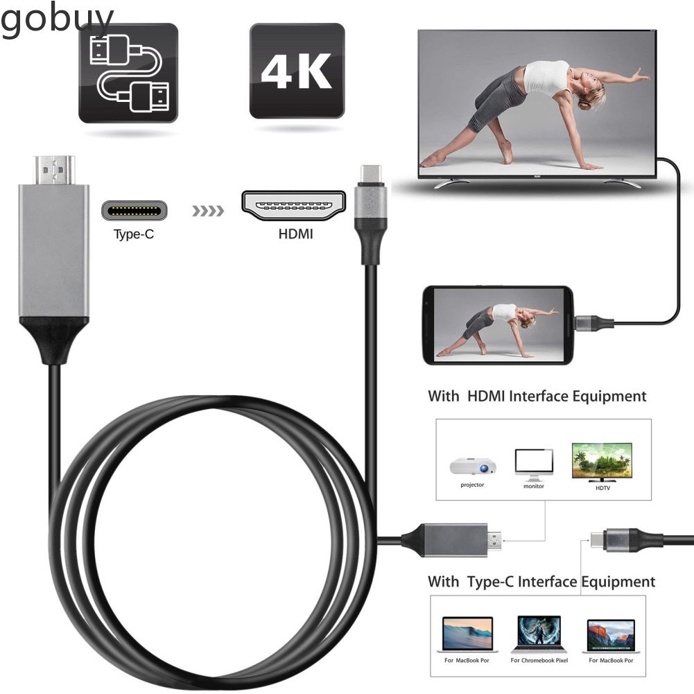 Cáp chuyển đổi HDMI USB-C Type C sang 4K HDMI cho Samsung Galaxy S8 S9 Macbook VN