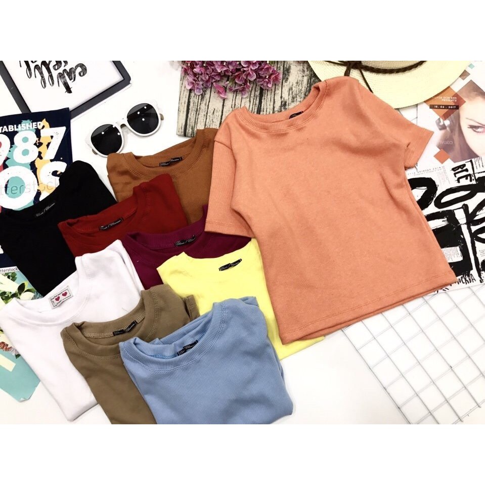 ÁO THUN GÂN TAY NGẮN