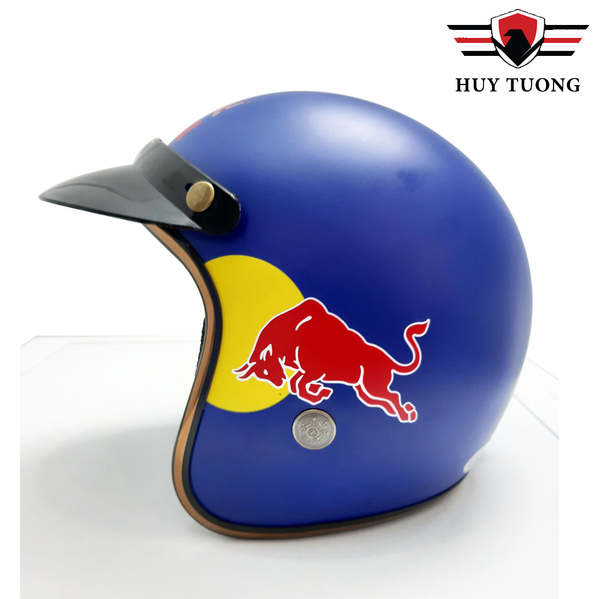 Nón bảo hiểm 3/4 Red Bull thể thao tặng kèm mũi gió gắn nón cao cấp - Huy Tưởng