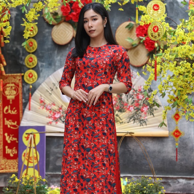 Bộ áo dài hoa nhí Của Ruby