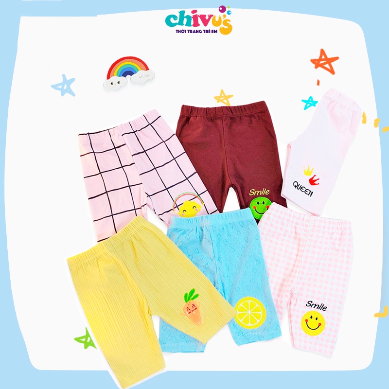 Quần Legging Bé Gái Chất Cotton Bozip Xuất Dư Co Giãn 4 Chiều Cực Đẹp Cho Bé Gái Từ 8-22kg