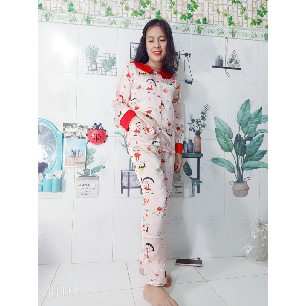 Đồ bộ satin dài tiểu thư kính đáo thanh lịch