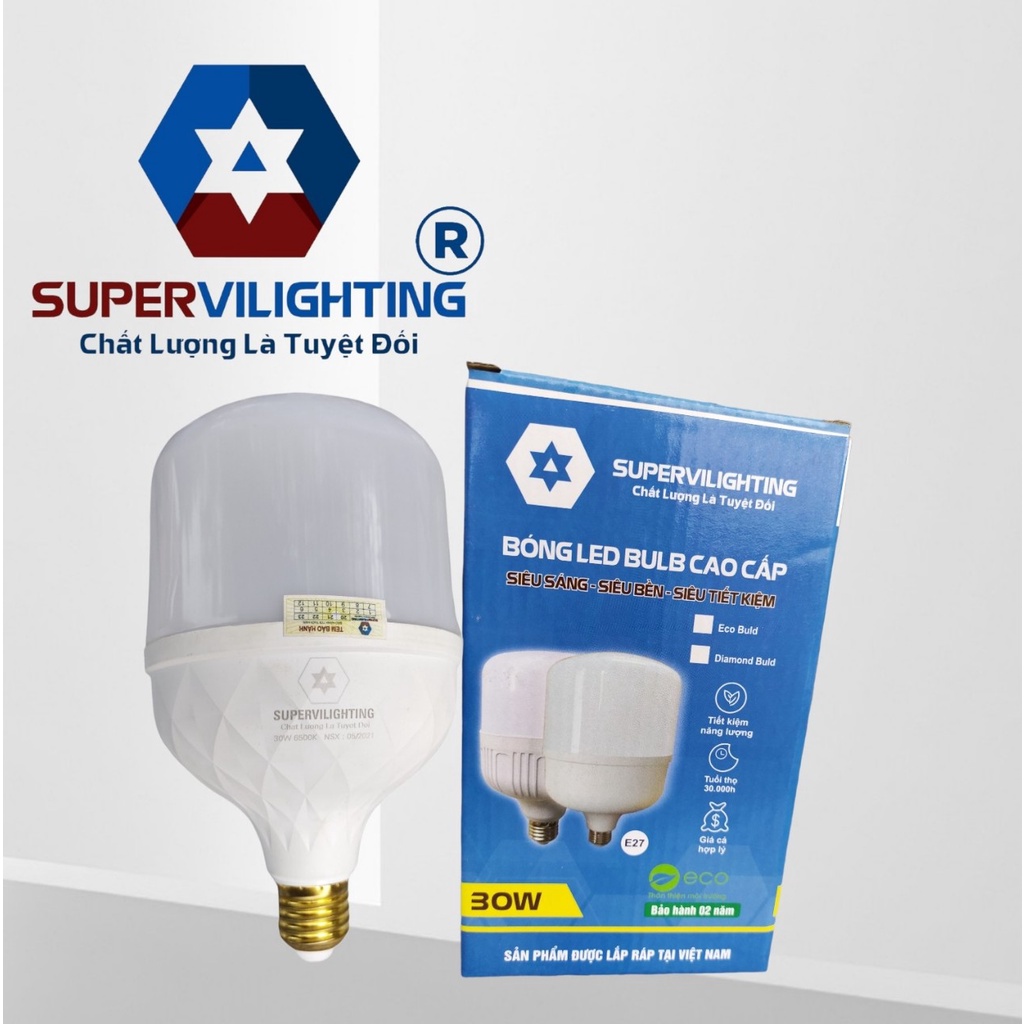 BULD TRỤ nhựa SuperVilighting, MS BULD-DIA, CS: 20-30W,AC 220V,trang trí, lấy sáng phòng khách, bếp. Bảo hành 24 tháng