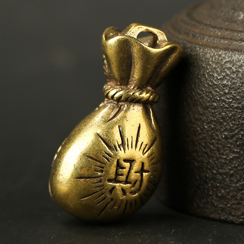 Tượng Đồng Phong Thủy May Mắn Tài Lộc Hình Túi Tài Lộc (Kích Thước: 3.2cm x 1.7cm) | BigBuy360 - bigbuy360.vn