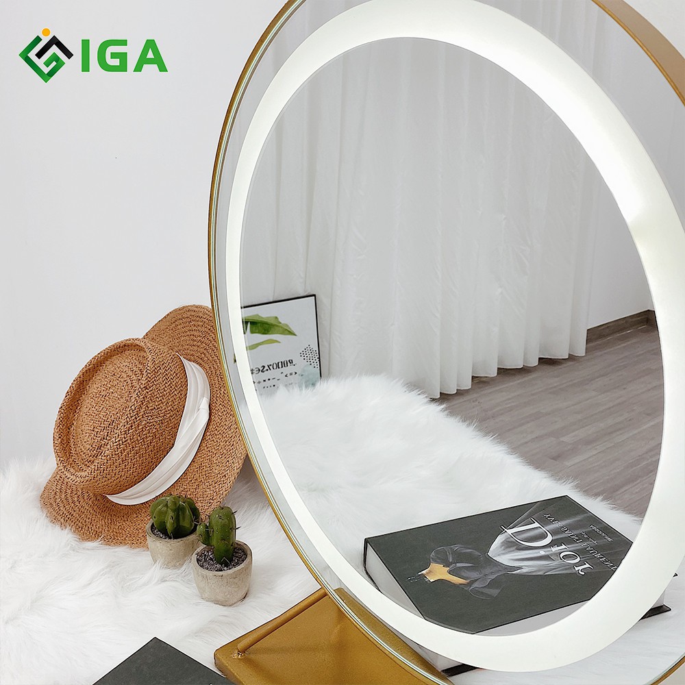 Gương Bàn Trang Điểm IGA Viền Led Mirror T Phong Cách Hàn Quốc - GN23