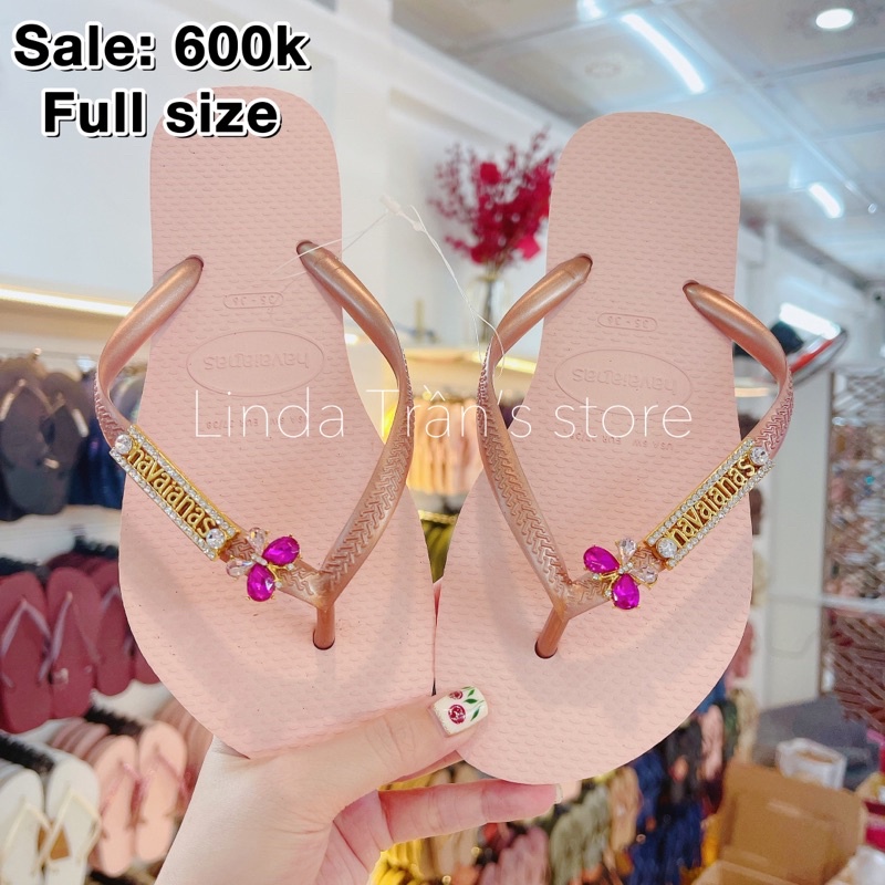dép HVN trơn mix charm logo + b.nhỏ