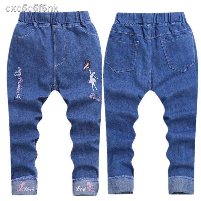 váy trẻ emquần gái❄> Co giãn quần denim trẻ em, dài em cỡ lớn, các mẫu mùa xuân và thu, cho bé gái, xu hướng je