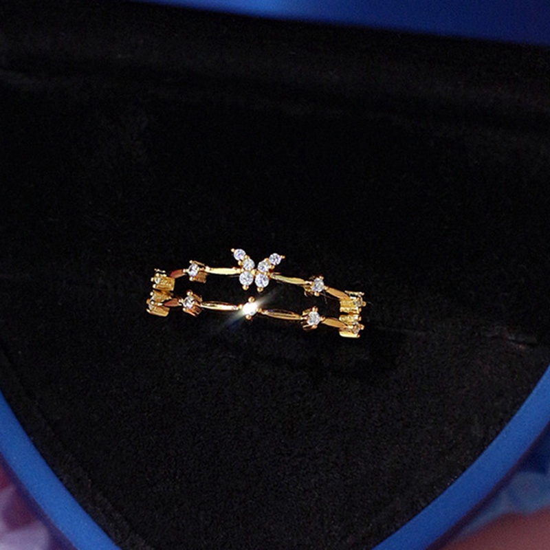 Nhẫn Mạ VàNg 18k HìNh BướM ĐíNh Đá Xinh XắN