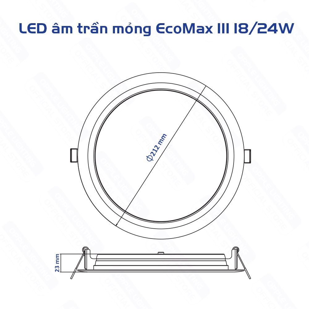 Bộ Đèn LED OPPLE Âm Trần Siêu Mỏng EcoMax III - Hiệu Suất Sáng Cao, Thiết Kế Mỏng Đẹp Mắt