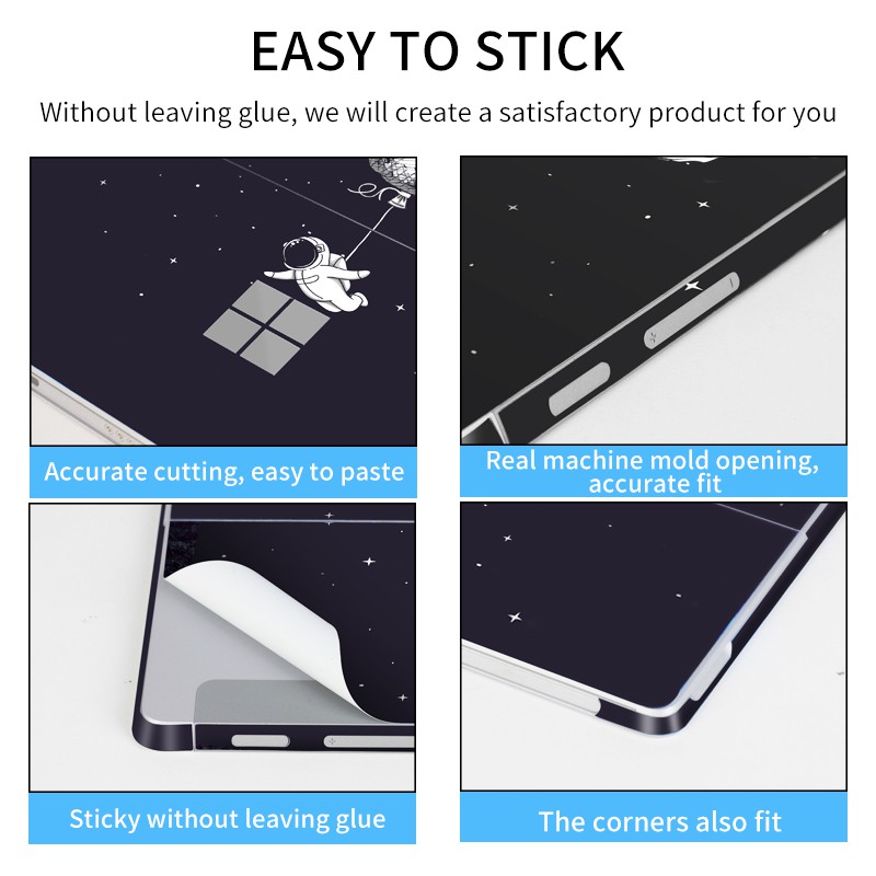 Laptop Stickers for Microsoft Surface Pro 5 Pro 6 Pro 7 Pro 8 9 Skin Super Slim Computer Stickers Fiber Matte for Surface go 1 2 3 Cover Decal