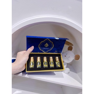 Set 5 chai tinh dầu nước hoa dubai hộp xanh