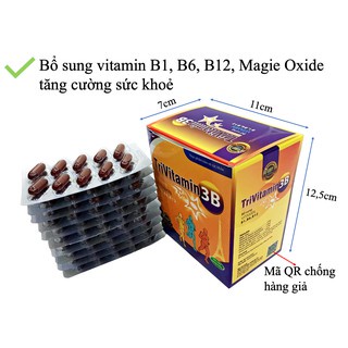 Tri Vitamin 3B bồi bổ sức khỏe,nâng cao thể trạng, hỗ trợ kén ăn, người suy nhược, bị lao lực, mất ngủ - Hộp 100v