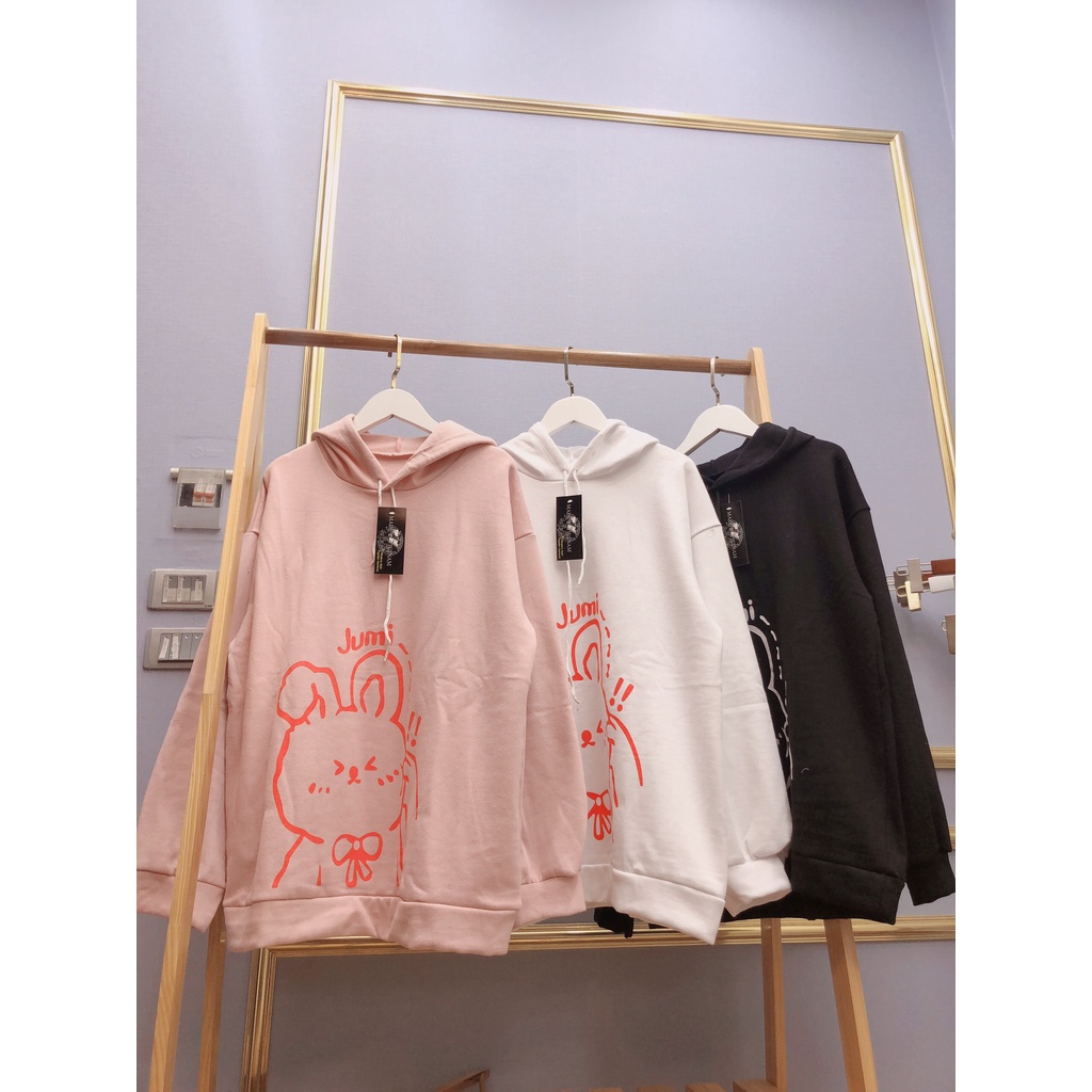 Áo hoodie thỏ đáng yêu chất liệu nỉ 000868