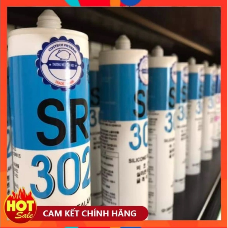 Keo Silicone SR302 Hàn Quốc - Trong suốt Trắng Sữa Xám - Keo Silicon Dán kính - Dán bê tông | Keo Silicon