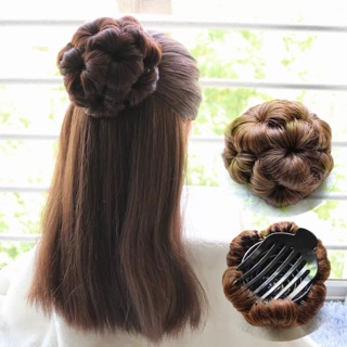 Kẹp búi hoa tóc giả