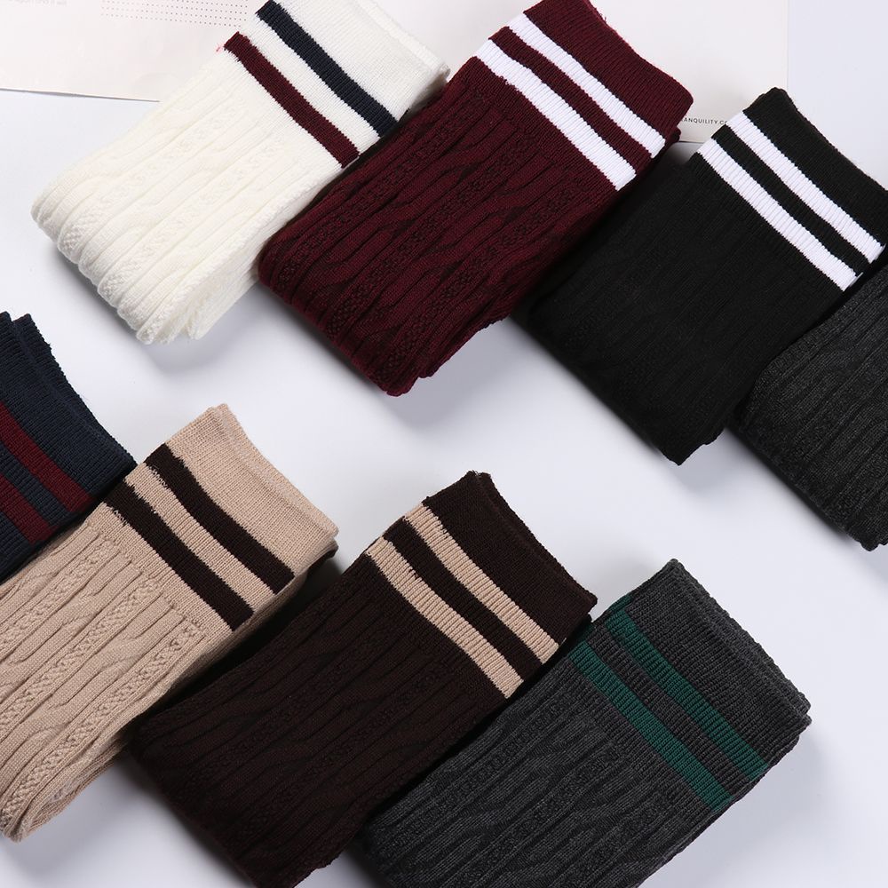 Vớ Cotton Dài Qua Gối Kẻ Sọc Nhiều Màu Thời Trang Cho Nữ