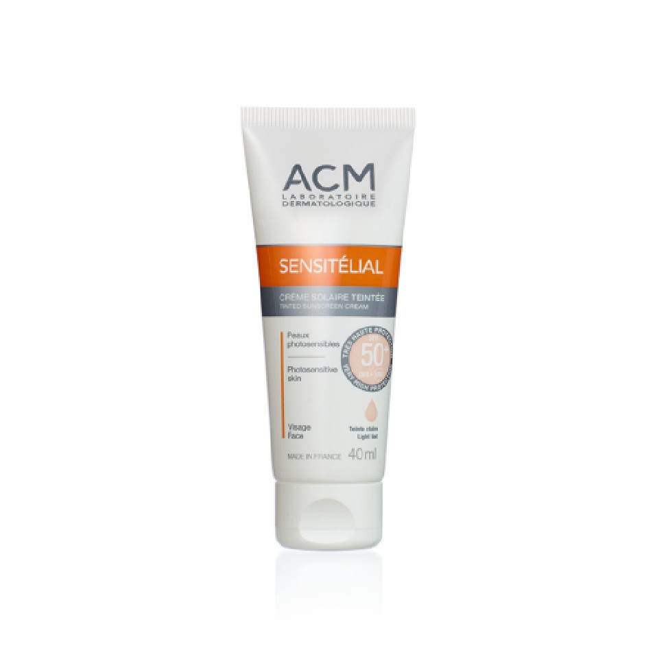 Kem chống nắng vật lí che khuyết điểm  ACM Sensitelial Tinted Mineral Sunscreen Cream SPF50+ 40ml ( Có màu )