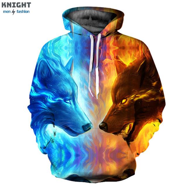 Áo Hoodie In Hình Chó Sói 3d