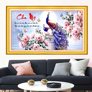 Tranh đính đá cha mẹ VS043 - tự đính