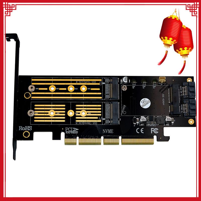 Thẻ Chuyển Đổi 3 Trong 1 Msata M.2 Pcie Nvme Ssd Sang Pci-E 3.0 4x Sata 3.0 Cho M2 Nvme Ahci Msata