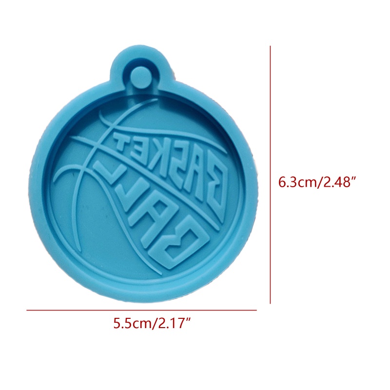 Khuôn Silicone Làm Móc Khóa Bằng Nhựa Resin Hình Quả Bóng Rổ DIY