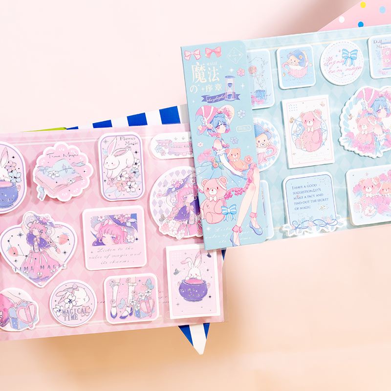 Sticker cute - hình dán hoạt hình, trang trí - Chương phép thuật - 1 pet x 2 tờ