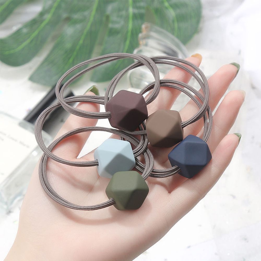 Dây Cột Tóc Co Giãn Mặt Hình Vuông Đính Đá Kim Cương Dành Cho Nữ