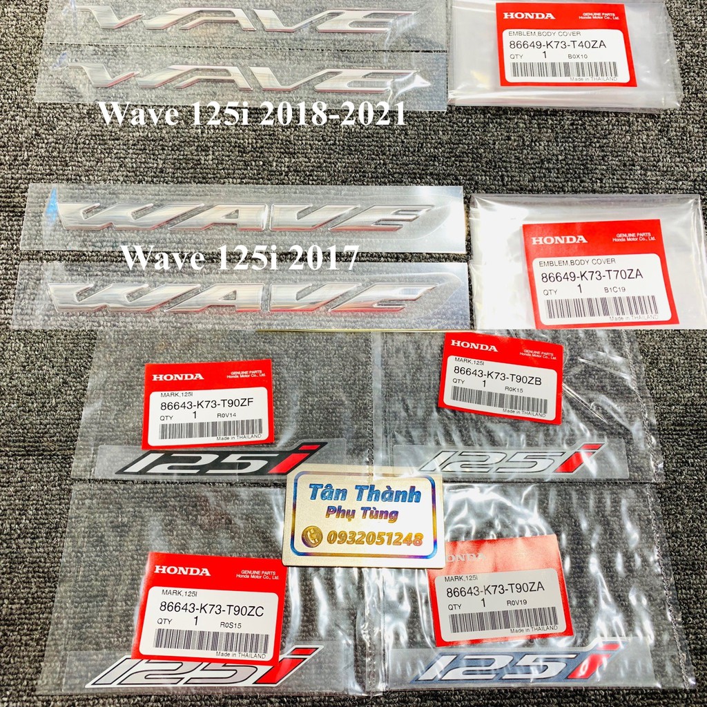 Tem Wave 125i chính hãng Thailand( bộ tem: 2 Wave, 2 125i ) TanthanhPT