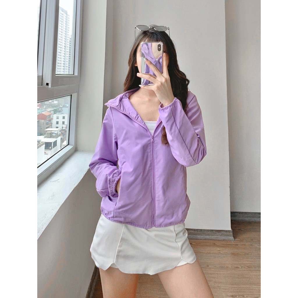 Áo gió nữ GU xuất Nhật dư xịn, loại dày-TANU50