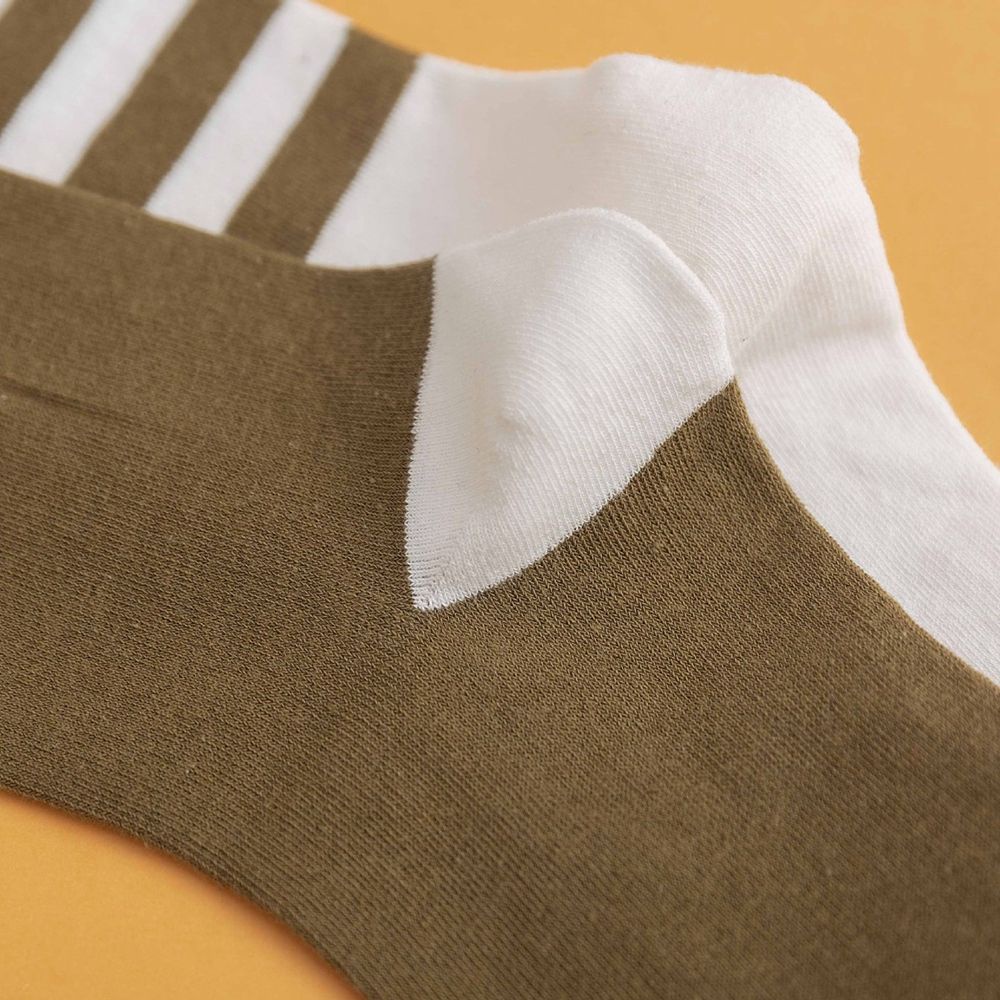 Tất ống bắp chân vải cotton màu trơn in chữ phối sọc ngọt ngào phong cách retro Nhật cho nữ