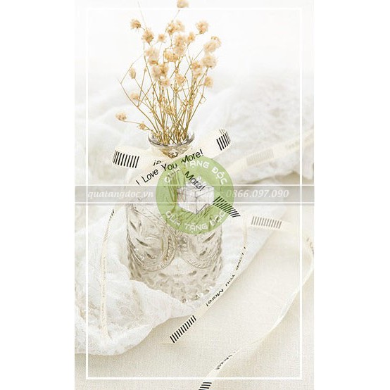 Ruy băng chữ I love you more bản 1cm