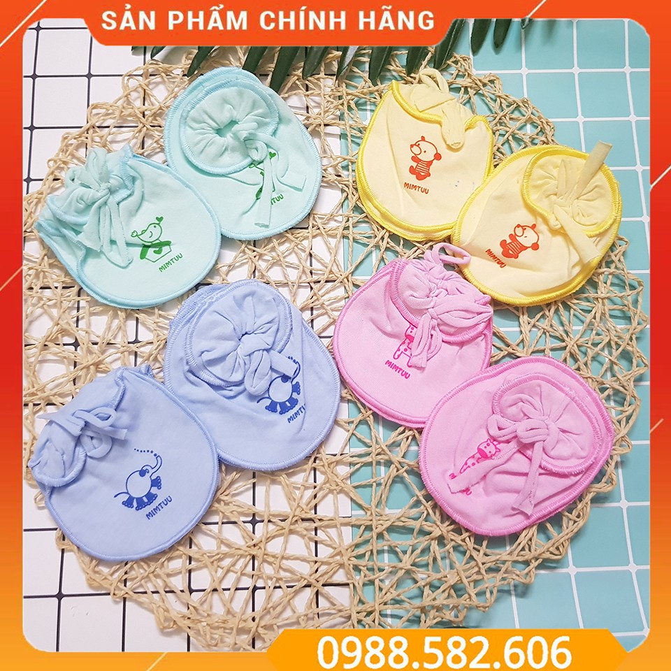 Set Bao Tay + Chân Buộc Dây, Bao Tay Chân Cho Bé Chất Cotton Mềm - BTT00591