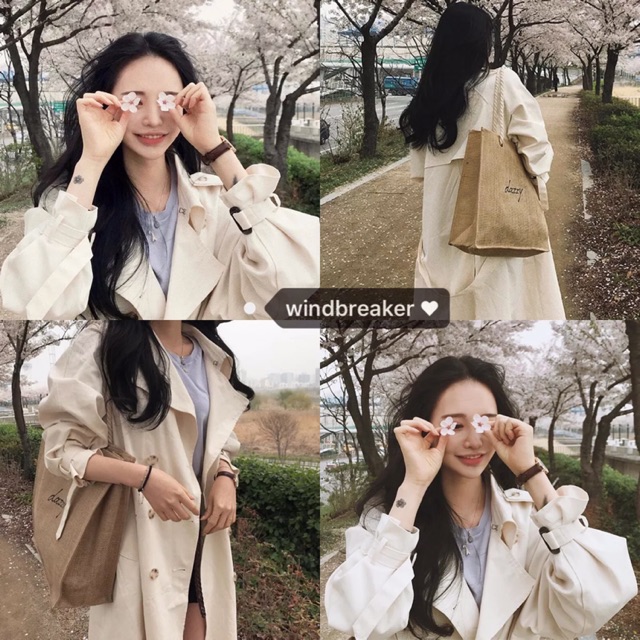 Áo khoác măng tô kaki nữ dáng dài ulzzang Hàn quốc