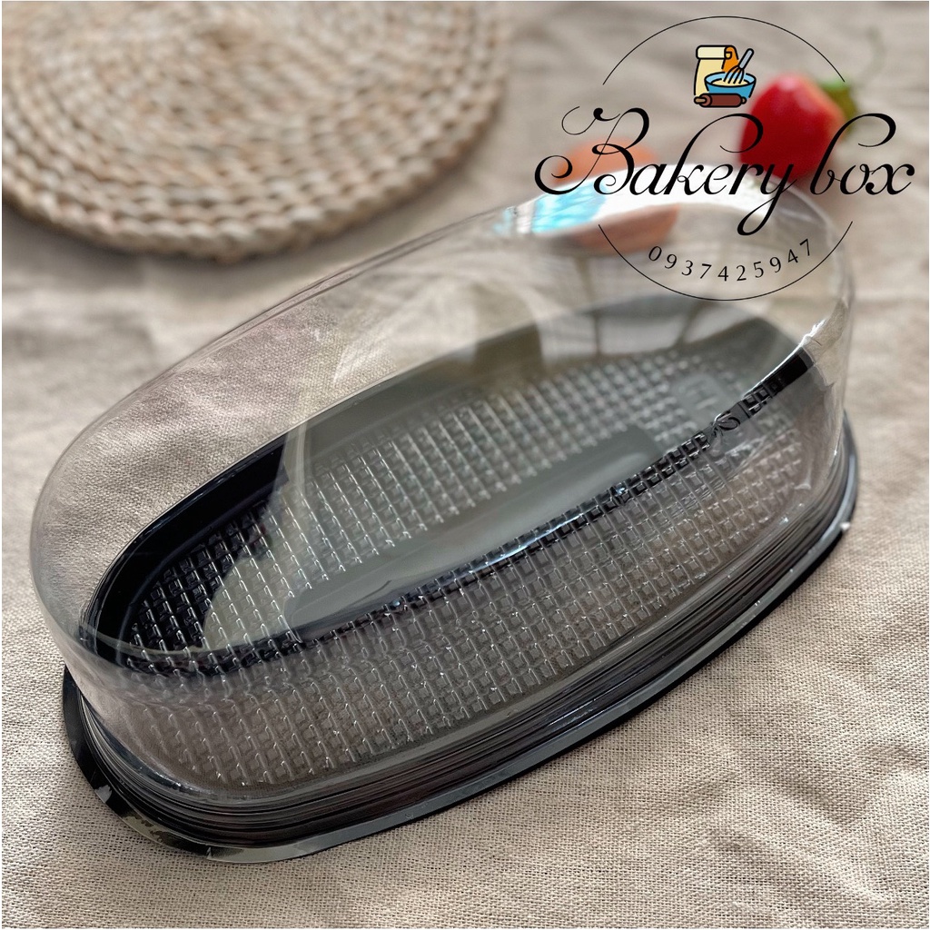 50 Hộp H12 Đế Đen Oval Đựng Rau Câu - Bánh Mì Hoa Cúc - Bánh Bò Thốt Nốt - Rau Câu 3D