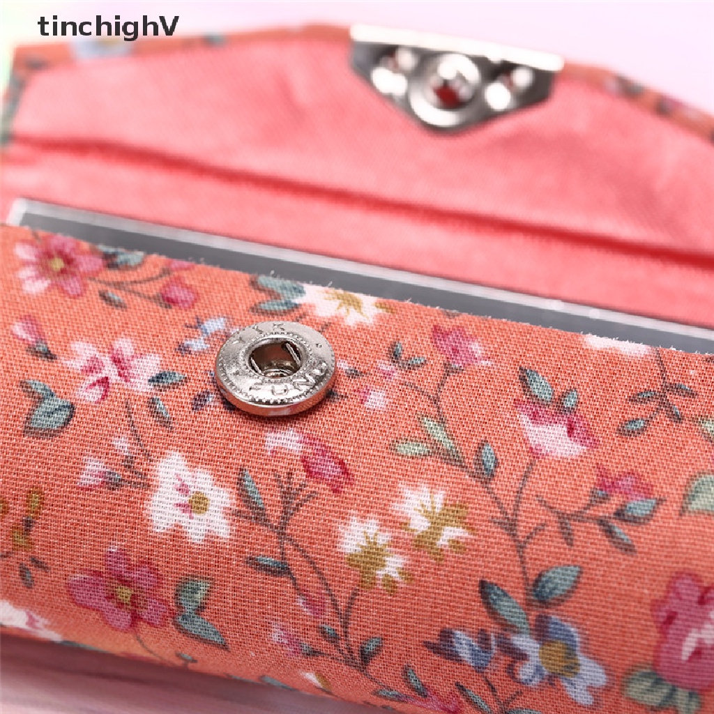 Hộp Đựng Son Môi Họa Tiết Hoa Thêu Phong Cách Retro Kèm Gương Tiện Dụng