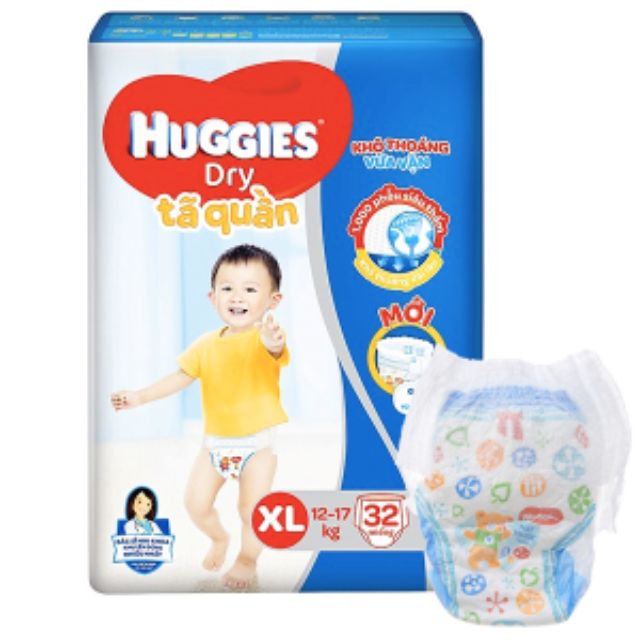 Tả quần huggies.sai xl. 32 mieng.bé từ 12-17 kg