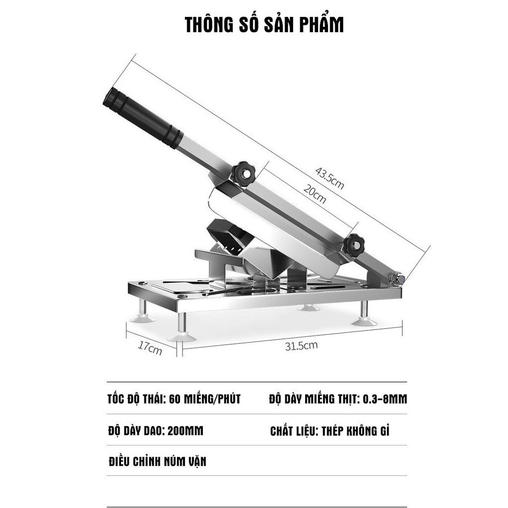 [SALE SỐC] Máy Thái Thịt , Cắt Thịt Gà , Thái Thịt Đông Lạnh , Rau Củ Quả , Công Suất 200W Bền , Tiết Kiệm Điện